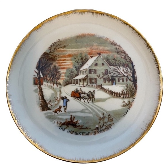 Currier and Ives Decorative Plate Holiday & Winter Theme - Picture 1 of 3